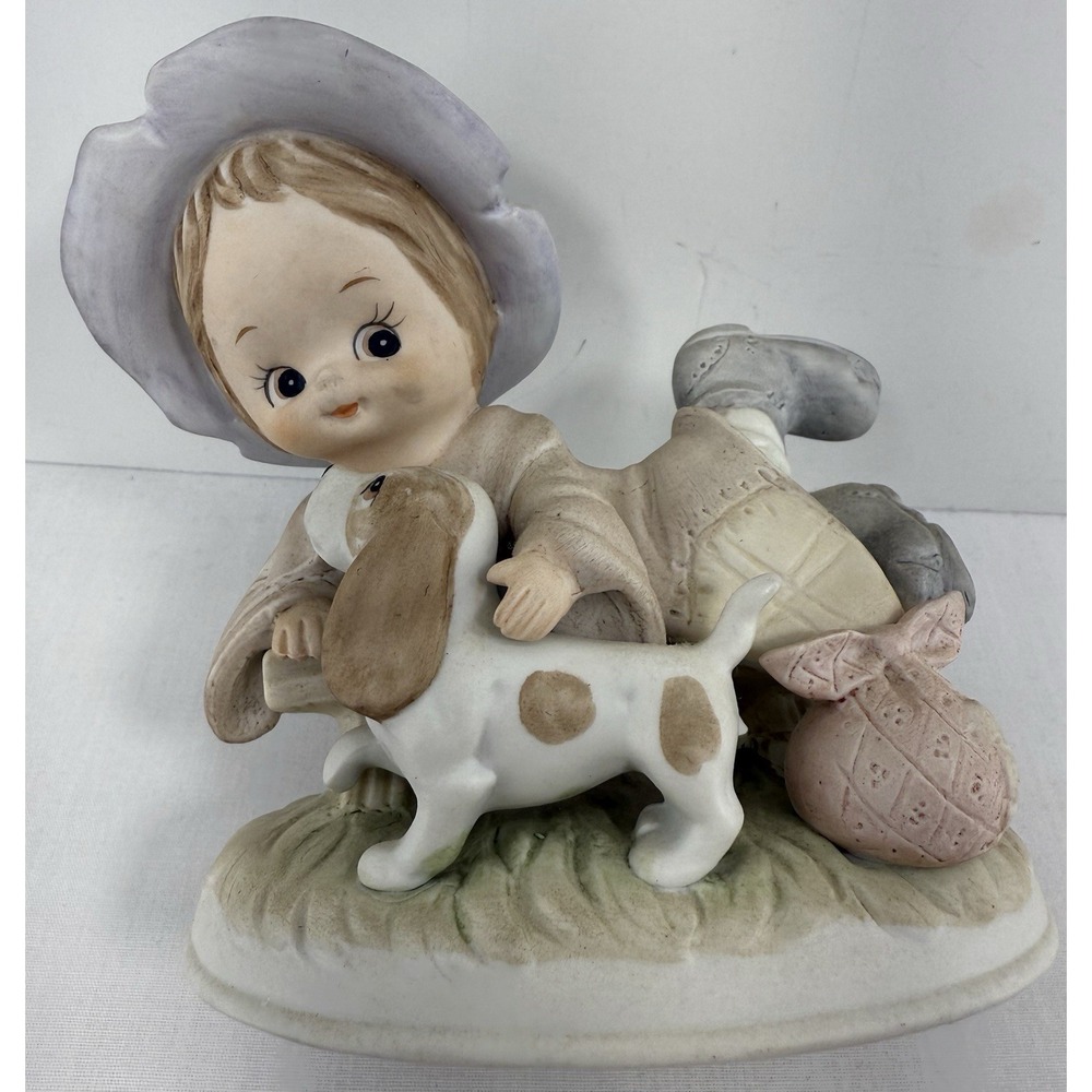 Lefton Heavenly Hobos Figurine #04649 Christopher Collection 1984 Boy Dog EUC